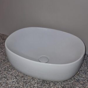 Lavabo ovale 50x40 bianco lucido